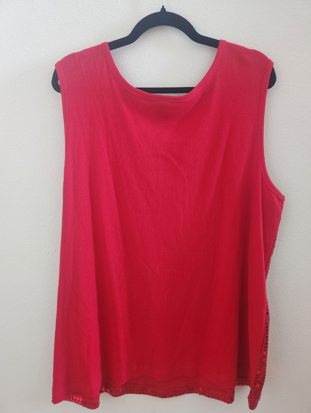 Denim 24/7 Red Sequin Scoop Neck Tank Top - Picture 5 of 5